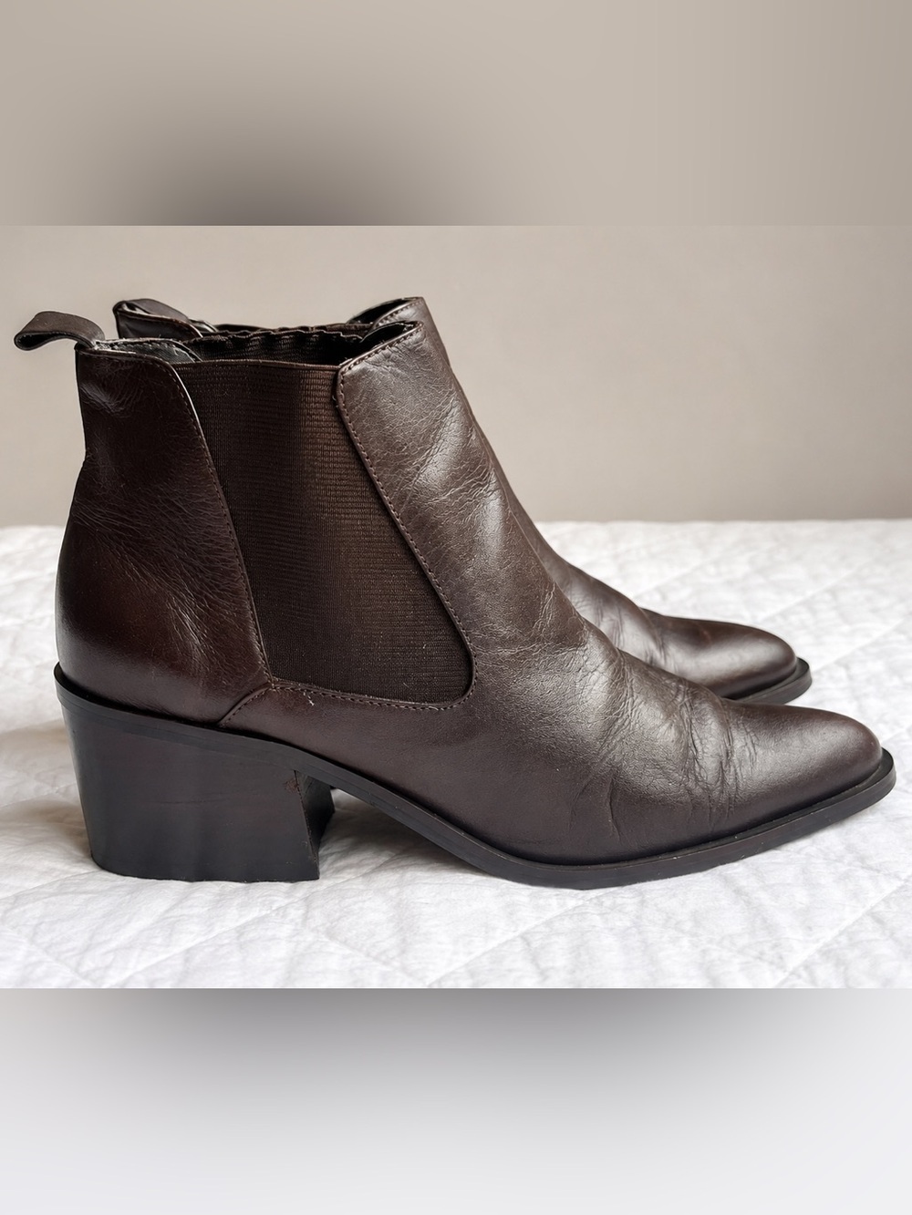 Ipanema Leather Chelsea Ankle Boots Pointed Toe Size 7​